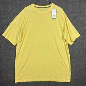 NEW Tasc Carrollton Shirt Men XXL Summer Yellow Crew Neck Tee Activewear Stretch